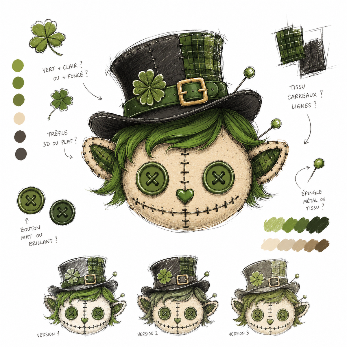 Lucky the shamrock character sketch, Voodoo Squad