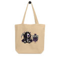 Grim Reaper Tote Bag – gothic kawaii organic cotton tote bag with stitched hood and scythe design, Voodoo Squad