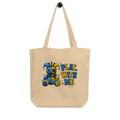 Jolly Clown Tote Bag – playful gothic-cute organic cotton tote with tartan patchwork clown design, Voodoo Squad
