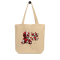 Love Heart Tote Bag – cute organic cotton tote bag with stitched heart and tartan patchwork, Voodoo Squad