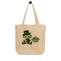 Lucky Shamrock Tote Bag – cute organic cotton tote bag with tartan patchwork shamrock design, Voodoo Squad
