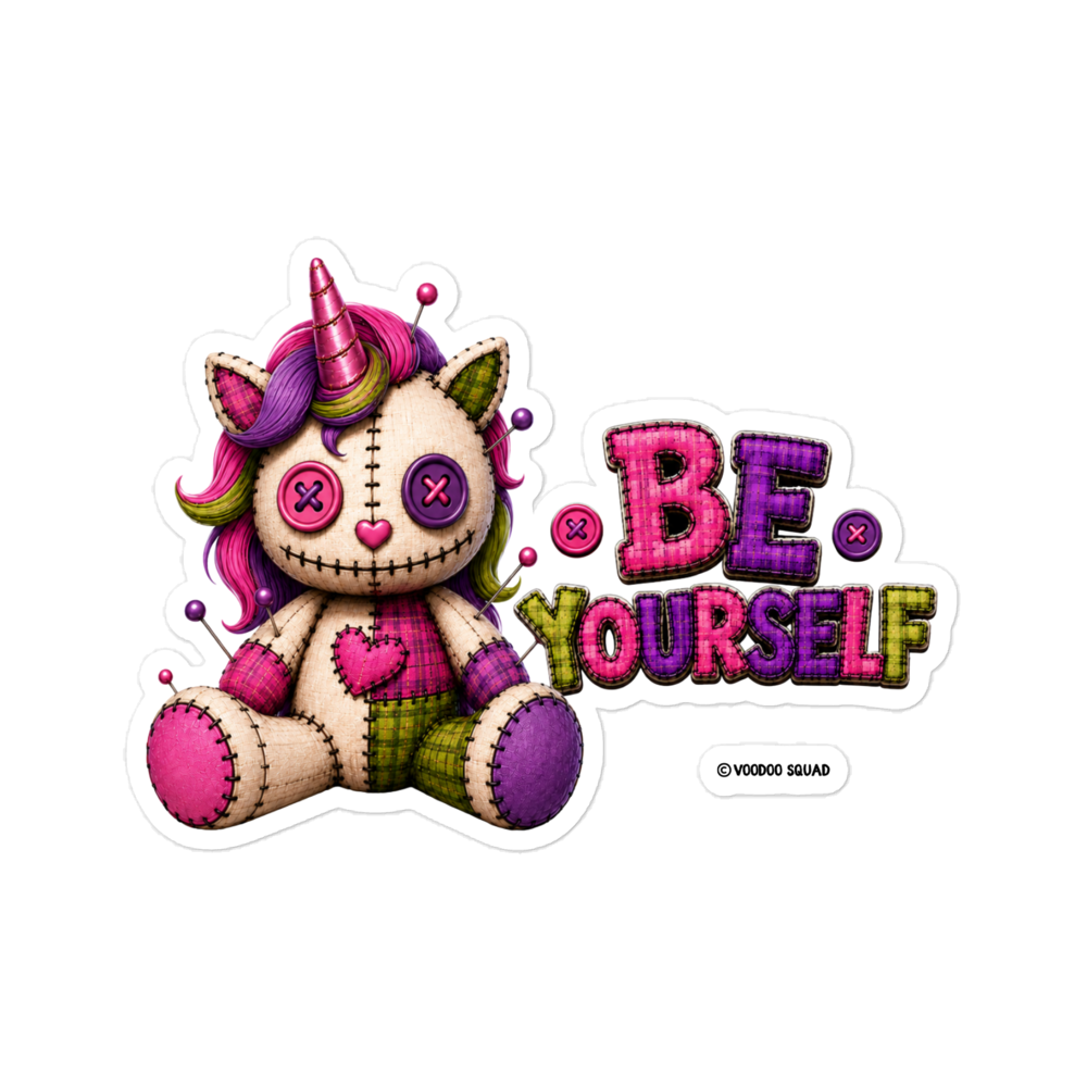 Luna Unicorn Sticker – cute magical vinyl sticker with sparkling horn and rainbow mane, 5.5×5.5 inch, Voodoo Squad